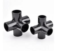 MEXEWORD Raccord de Tuyau en PVC Noir 20/25/32 mm, connecteur tridimensionnel 3/4/5/6 Voies, Adaptateur for raccord de Tuyau d'arrosage de Jardin(6 Ways Joint 25mm)