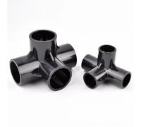 MEXEWORD Raccord de Tuyau en PVC Noir 20/25/32 mm, connecteur tridimensionnel 3/4/5/6 Voies, Adaptateur for raccord de Tuyau d'arrosage de Jardin(4 Ways Joint 32mm)