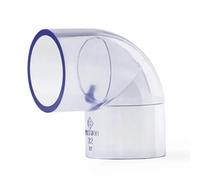 MEXEWORD Raccord de Tuyau en PVC Transparent, 20, 25, 32, 40, 50 mm, coude Droit, Adaptateur de Tuyau d'eau for Aquarium(Elbow I.D 50mm)