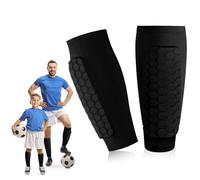 Mexgcom 1 Paire de protège-Tibias de Football, Ski Shin Guards, Protège Tibia Foot Enfant, Protections de Football Anticollision Cellulaire, Léger et Décontracté, pour Garçons et Filles (L)