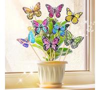 Mexgcom 8 PièCes Diamant Peinture de Papillons, Peinture de Diamant DéCoration Jardin Adulte Enfants Images Papillon, DIY Ornements de Accessoires Pour Jardins et IntéRieurs