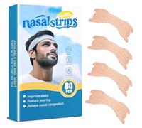 Mexgcom 80 Pièces Nasal Strips Bandelette, Améliorent la Respiration & le Sommeil, Bandelettes Nasales Anti Ronflement, Dispositif pour Sommeil Réparateur, Réduction Ronflements(66 x 19 mm)