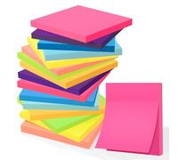 Mexgcom 880Pcs Notes Autocollantes, 76 x 76 MM Notes Super Adhésives, 55 Feuilles/Coussin Facile à Décrire Sticky Notes pour L'école, Bureau, à Maison (Coloré)