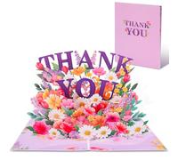 Mexgcom Carte Pop-Up Livré avec Une Enveloppe et Une Petite Carte, Peut Être Envoyé à Une Petite Amie, Un Partenaire, Un Ami Ou Toute Autre Personne Importante, Carte-de Voeux 3D (Merci)