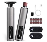 Mexgcom Rapeuse Pieds Pédicure Électrique, 2 in 1 Ponceuse Pieds Electrique Vitesse Réglable avec 10 Tampons de Remplacement et 10 Anneau de Gommage des Ongles pour Peau Morte Ponceuse Pieds Soin Pied