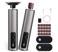 Mexgcom Rapeuse Pieds Pédicure Électrique, 2 in 1 Ponceuse Pieds Electrique Vitesse Réglable avec 20 Tampons de Remplacement et 10 Anneau de Gommage des Ongles pour Peau Morte Ponceuse Pieds Soin Pied