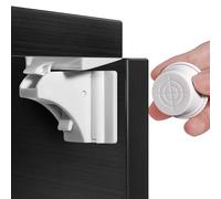 Mexgcom SéCurité Placard BéBé, Cabinet de Protection de L'Enfance 12 Serrures + 3 CléS, Protection du Tiroir de L'Armoire de Verrouillage Pour L'Enfant Sans Forage - Blanc
