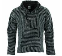 Mexicain Baja Jerga Pull à Capuche Siesta Surf Hippie Drogue Tapis Noir Blanc