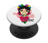 Mexican Girl Doll Lele Amor A Mexico Muñeca De Trapo Med PopSockets PopGrip Adhésif