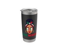 Mexican Girl Mexique Drapeau Mexicain Viva Mexico Gobelet isotherme en acier inoxydable double paroi