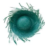 Mexicanos Chapeau de paille fait à la main, style hawaïen, chapeau de paille avec bord déchiré vert