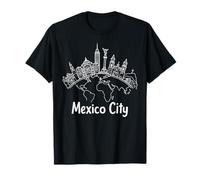 Mexico City Skyline Minimalist Line Art Souvenir de Voyage T-Shirt