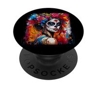 Mexico Dia De Los Muertos Skeletons Mexican Catrina Hispanic PopSockets PopGrip Adhésif