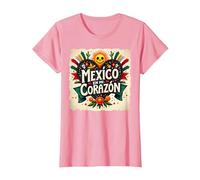 Mexico en Mi Corazon Viva Mexico Tête de Mort Festive Soleil Femme T-Shirt, Femme, Rose, M