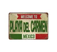 Mexico Street Welcome Playa Del Carmen Poster Bar Club Garage Maison Décoration murale Affiche en métal 20,3 x 30,5 cm