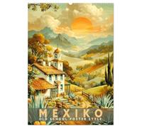 Mexiko - Old School Poster Style (Wandkalender 2027 DIN A2 hoch), CALVENDO Monatskalender: Eine Sammlung von Postern über Mexico in Old School Style