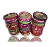 MEXILIFE Lot de 5 chauffe-tortilla et support pour tortillas artisanaux mexicains tissés à la main, chauffe-tacos et crêpes, tortillero faits à la main, parfaits pour le restaurant (multicolore)