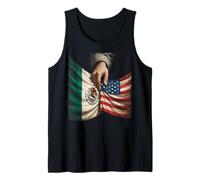 Mexique et USA Unity Disant Tenant Les Drapeaux Ensemble Pride Débardeur