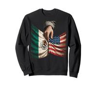 Mexique et USA Unity Disant Tenant Les Drapeaux Ensemble Pride Sweatshirt