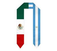 Mexique Guatemala Guatemalans Drapeau 0 Nation Étole de remise de diplôme 72 pouces de longueur Double face Cape Verde Écharpe de diplômé pour étudiant international à l'étranger