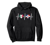 Mexique République Dominicaine Heartbeat Mexico Drapeau dominicain Sweat à Capuche