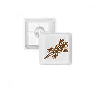 Mexique Totems Gecko Lizard Ancienne Civilisation PBT Keycaps pour Clavier mécanique Blanc OEM sans Marquage d'impression R3 Multicolore