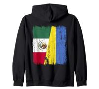 Mexique Ukraine Demi Drapeau Mexicain Ukrainien Patrimoine Sweat à Capuche