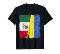 Mexique Ukraine Demi Drapeau Mexicain Ukrainien Patrimoine T-Shirt