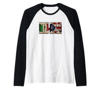 MexiRicain : Mexique Porto Rico Drapeau Mexicain illustré Manche Raglan