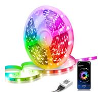 Mexllex Ruban Led 15M(1x15M) Led Chambre Multicolore Bande LED avec Télécommande à 44 Touches, Synchroniser avec la Musique, Contrôlé par APP Bluetooth, LED Ruban pour Maison Décoration, Fête