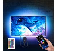 Mexllex Ruban Led TV 5M, Led Ruban Bande Lumineuse Led 5050 RGB SMD Multicouleur Rétroéclairage TV avec Télécommande App pour 75"-85" HDTV, Alimenté par USB