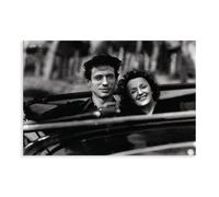 MExmeb Poster sur toile Yves Montand - Décoration de chambre à coucher - Paysage sportif - Cadeau - Sans cadre - 20 x 30 cm