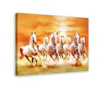 MExmeb Seven Lucky Running Wild Horses Animal Art 5 Poster sur toile Décoration de chambre à coucher Paysage sportif Bureau Chambre Cadeau 40 x 60 cm