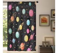 Mexpekil 1 panneau de rideau transparent à motif planètes colorées avec passe-tringle pour salon, chambre à coucher, bureau - 140 x 213,4 cm de hauteur (140 x 213 cm)