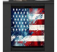 Mexpekil 4th of July - Aimant de lave-vaisselle - Drapeau américain - 53,3 x 66 cm - Autocollant décoratif imperméable pour lave-vaisselle - Pour appareils de cuisine