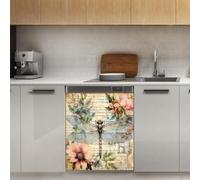 Mexpekil Aimant de lave-vaisselle avec inscription « Libellule » - 53,3 x 66 cm - Autocollant décoratif pour porte d'entrée - Imperméable - Panneau magnétique pour cuisine