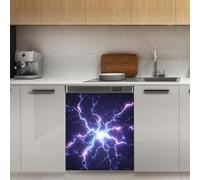 Mexpekil Aimant de lave-vaisselle bleu violet 53,3 x 66 cm autocollant décoratif pour porte d'entrée étanche pour appareil de cuisine panneau magnétique