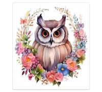 Mexpekil Aimant de lave-vaisselle décoratif, aquarelle, fleur, hibou, oiseau, imperméable, pour lave-vaisselle, réfrigérateur, décoration d'intérieur, cuisine, 53,3 x 66 cm