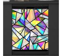 Mexpekil Aimant de lave-vaisselle motif triangles irisés géométriques 53,3 x 66 cm, autocollant décoratif imperméable pour lave-vaisselle pour appareils de cuisine