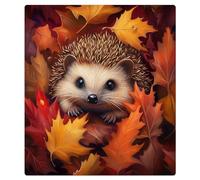 Mexpekil Aimant de lave-vaisselle pour porte avant, joli petit hérisson feuilles de hérisson, panneau décoratif réutilisable pour lave-vaisselle, réfrigérateur, 53,3 x 66 cm