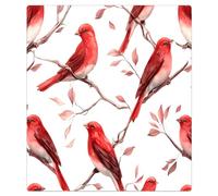 Mexpekil Aimant de lave-vaisselle pour porte avant, oiseau rouge sur branche - Panneau décoratif réutilisable pour lave-vaisselle, réfrigérateur, 53,3 x 66 cm