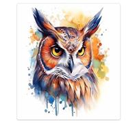 Mexpekil Aimant de lave-vaisselle pour porte avant, panneau décoratif réutilisable pour lave-vaisselle, réfrigérateur, 53,3 x 66 cm, aquarelle hibou oiseau animal art