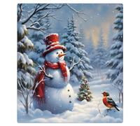 Mexpekil Aimant de lave-vaisselle pour porte avant, panneau décoratif réutilisable pour lave-vaisselle, réfrigérateur, 53,3 x 66 cm, bonhomme de neige oiseau