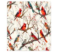 Mexpekil Aimant de lave-vaisselle pour porte avant, panneau décoratif réutilisable pour lave-vaisselle, réfrigérateur, 53,3 x 66 cm, oiseau rouge artistique sur une branche