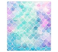 Mexpekil Aimant de lave-vaisselle pour porte d'entrée, panneau décoratif réutilisable à motif d'écailles de sirène de l'océan coloré, pour lave-vaisselle, réfrigérateur, 53,3 x 66 cm