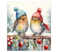 Mexpekil Aimant de lave-vaisselle pour porte d'entrée, panneau décoratif réutilisable pour lave-vaisselle, réfrigérateur, 53,3 x 66 cm, oiseau d'hiver, feuille de houx