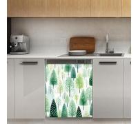 Mexpekil Aimant de lave-vaisselle vert sapin, 53,3 x 66 cm, autocollant décoratif pour porte d'entrée, panneau magnétique imperméable pour cuisine