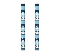 Mexpekil Anchor Lot de 2 couvre-poignées de réfrigérateur Motif rayures
