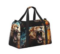 Mexpekil Angry Lion - Sac de sport imperméable pour le sport, la gym, la danse, le week-end, le voyage pliable pour homme et femme, Lion en colère, Taille unique