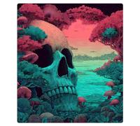 Mexpekil Art Aimant de lave-vaisselle Motif crâne arbre champignon
